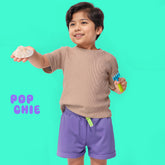 Beige Textured Solid T-Shirt