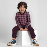 Cuddly Checks Mauve T-Shirt for Kids