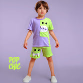 Monster Face Kids Set - Green Purple