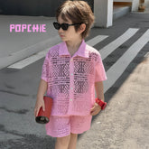 Pink Crotchet Style Cord-set