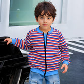 Blue Peach Stripes Designer Shacket