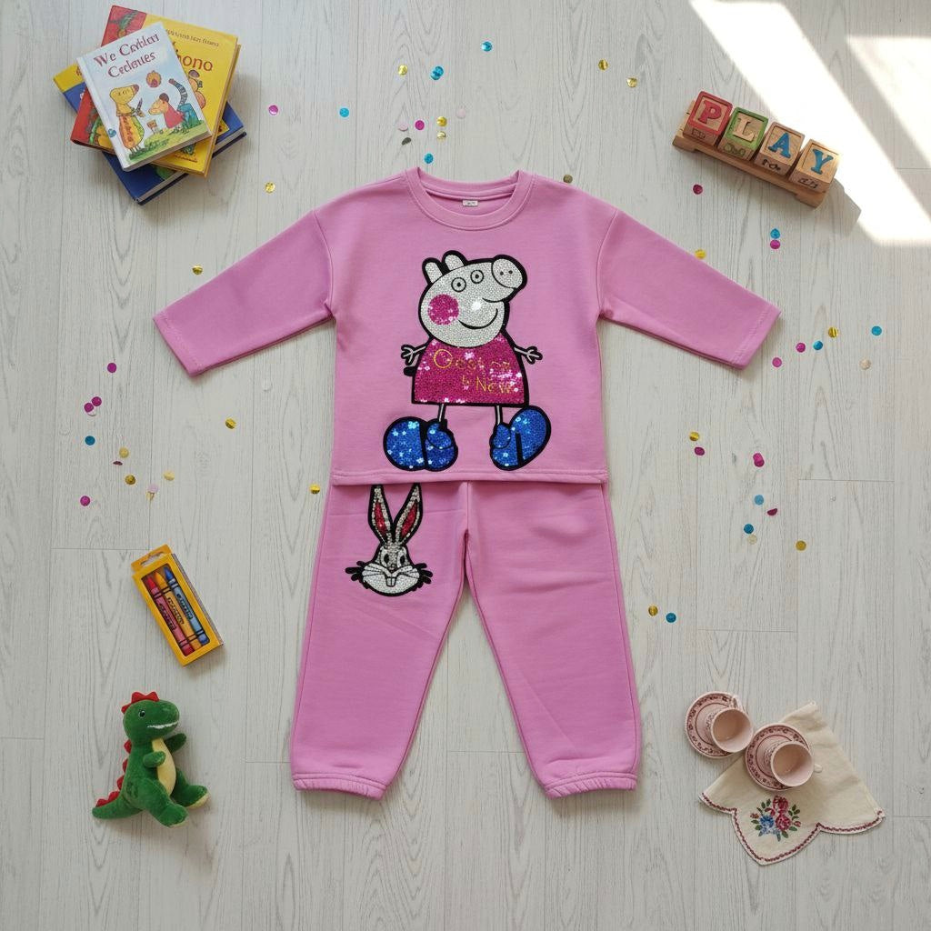 Peppa Pig Sequins Pink Cord Set