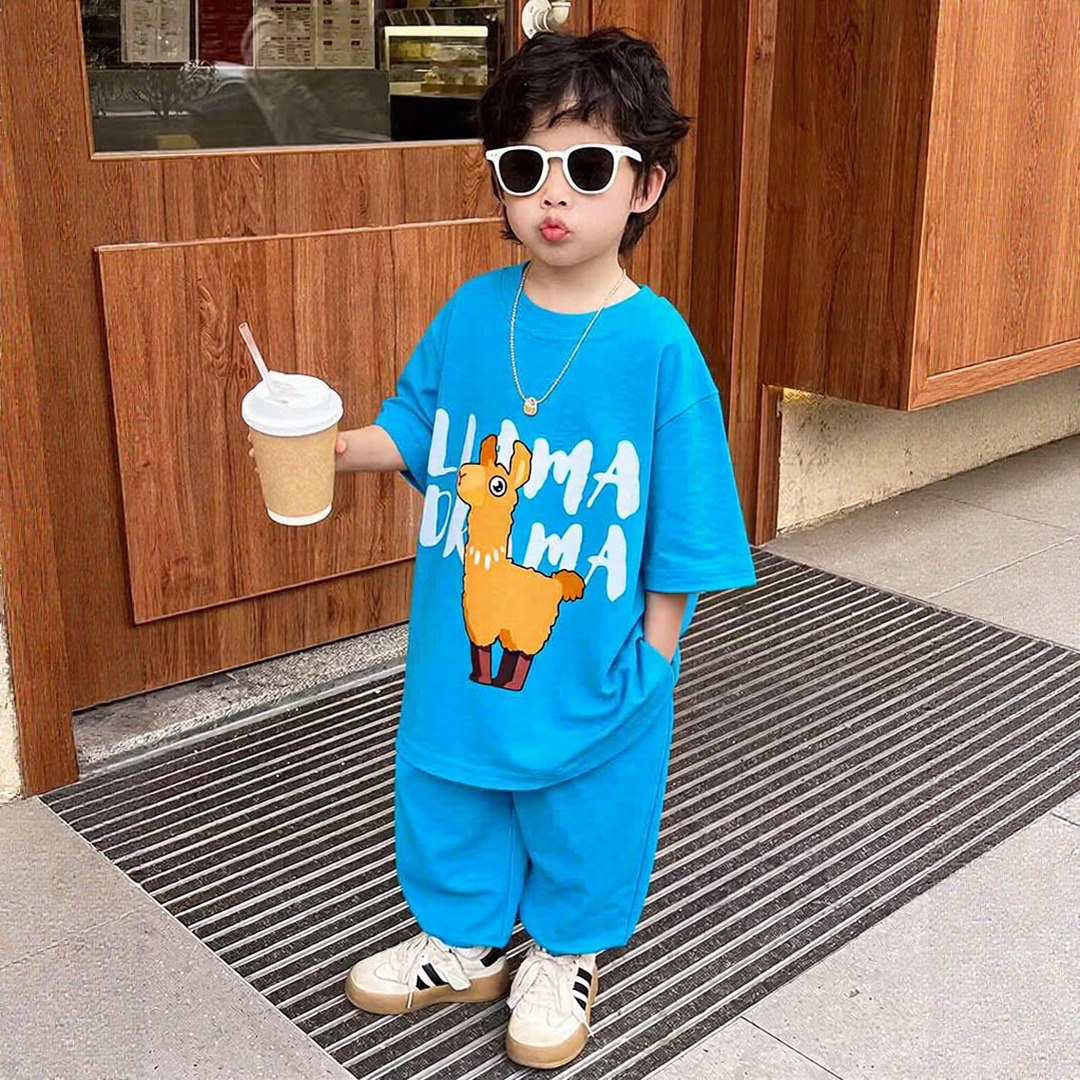 Cute Llama 🦙 Blue Tee