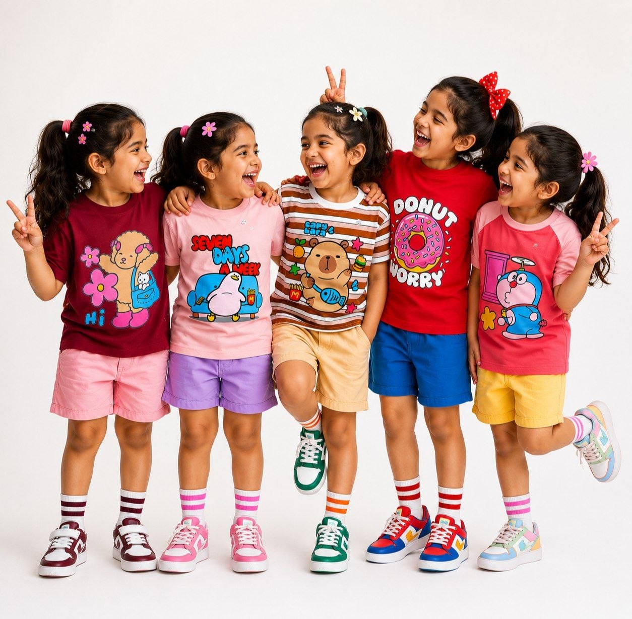 Popchie Rainbow Squad-Set of 5 Tees