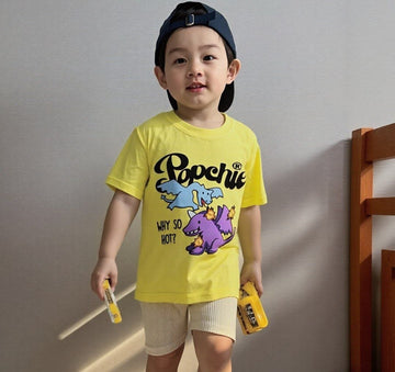 Popchie Dragon 🐉(Why So Hot!) Bright Yellow Tee