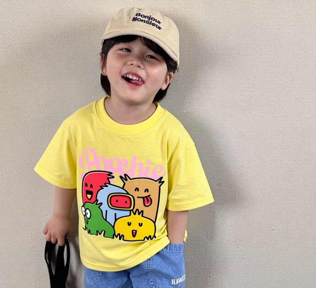 Popchie Multi colour Friends Bright Yellow Tee