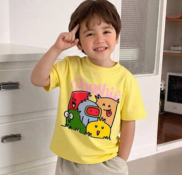 Popchie Multi colour Friends Bright Yellow Tee