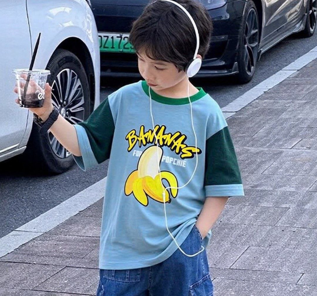 Banana Multi Green Shade Striped Tee