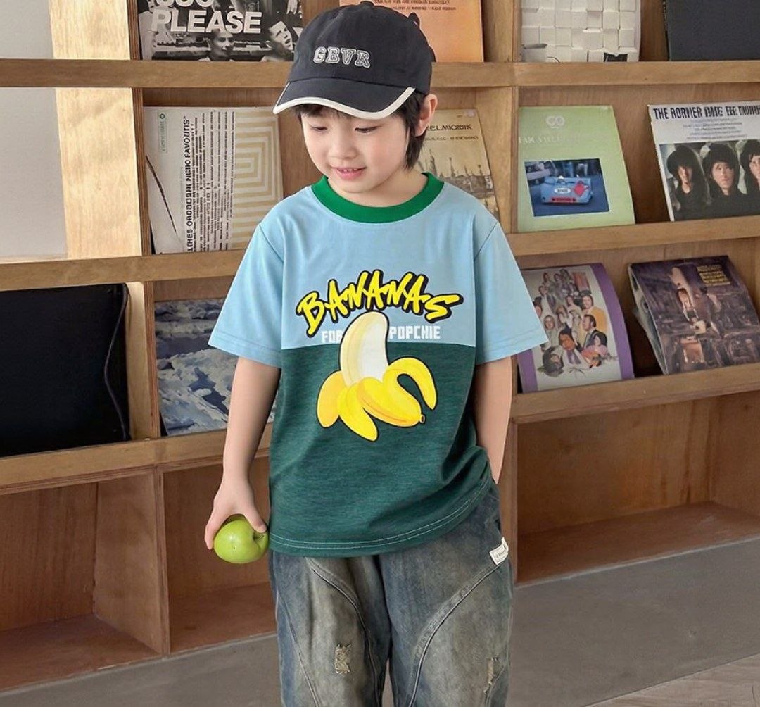 Banana Multi Green Shade Striped Tee