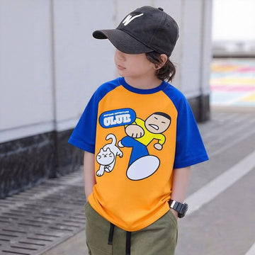 Adventure Club Mustard Navy Blue Dual Shade Tee
