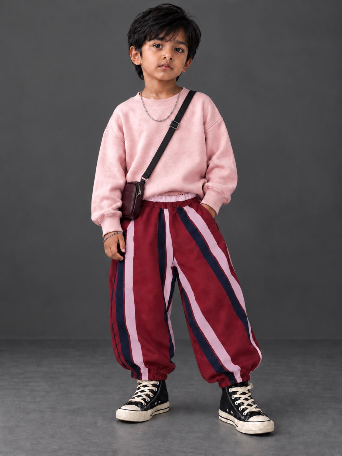 Maroon Motion Cuffed Joggers
