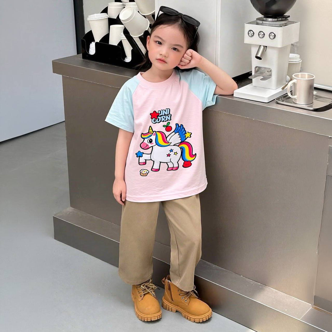 Unicorn 🦄 Icy Blue And Pink Tee