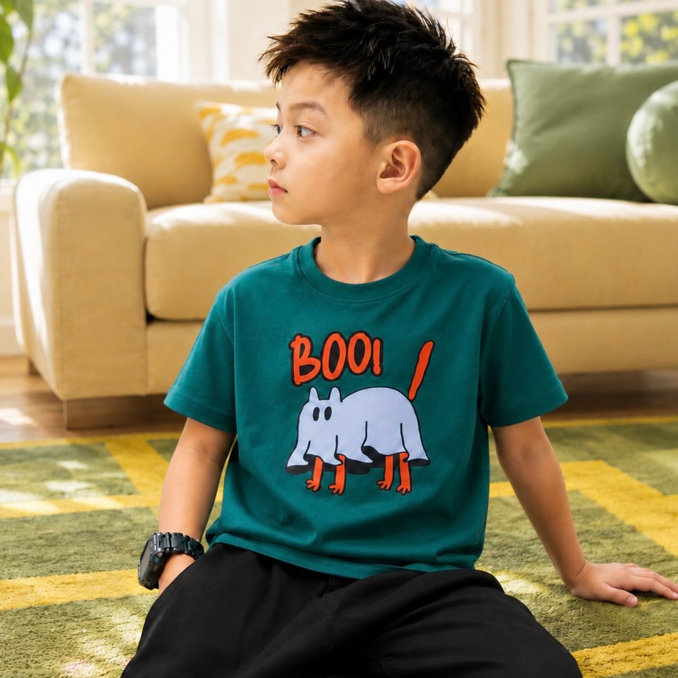 Boo! Sea Green Tee