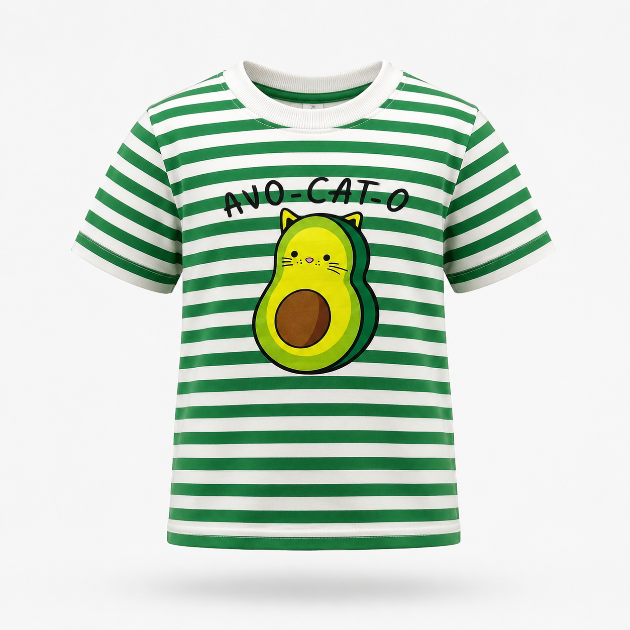 Avocato Green White Striped Tee