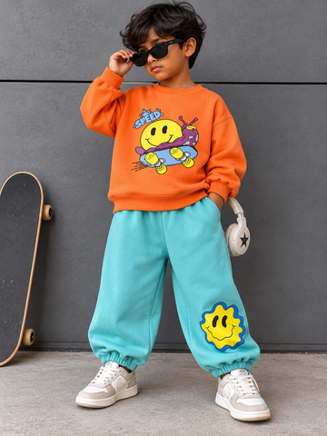 Skater Smiley Fleece Lined Co-ord Set