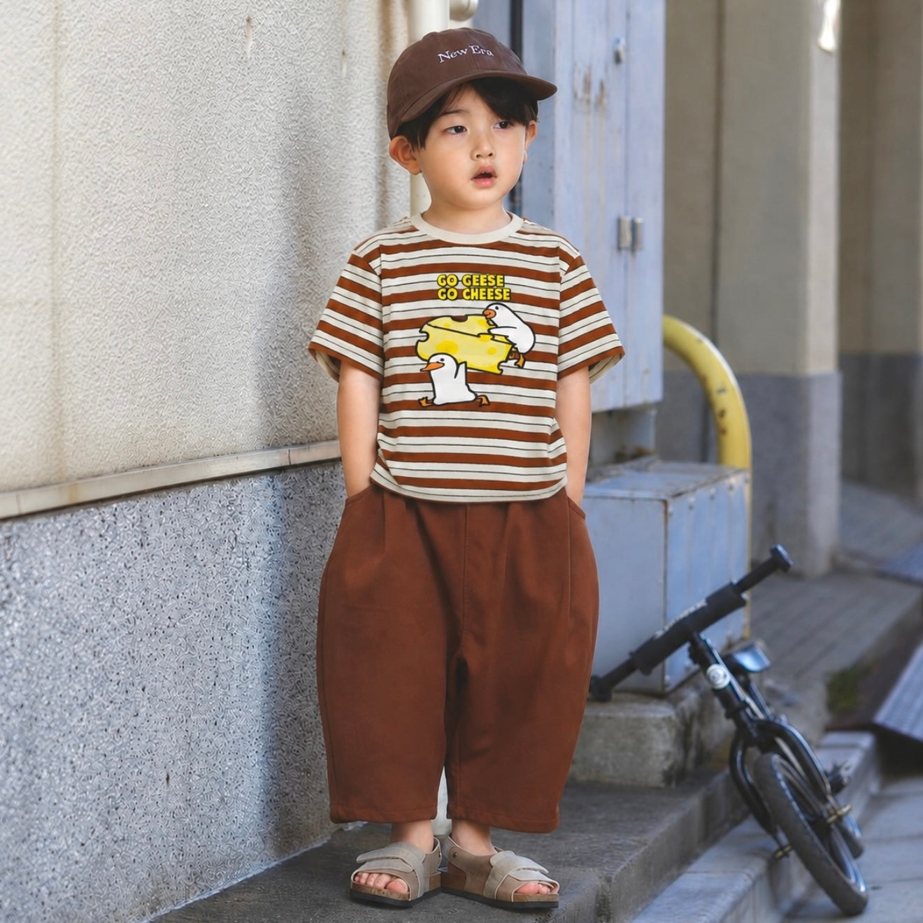 Go Gheese And Cheese Brownie Striped Tee