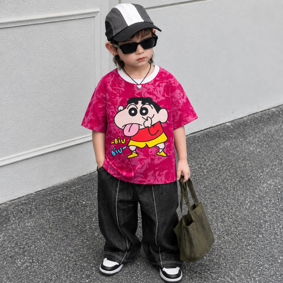 Naughty Chan Biu Biu Offset Pink Tee