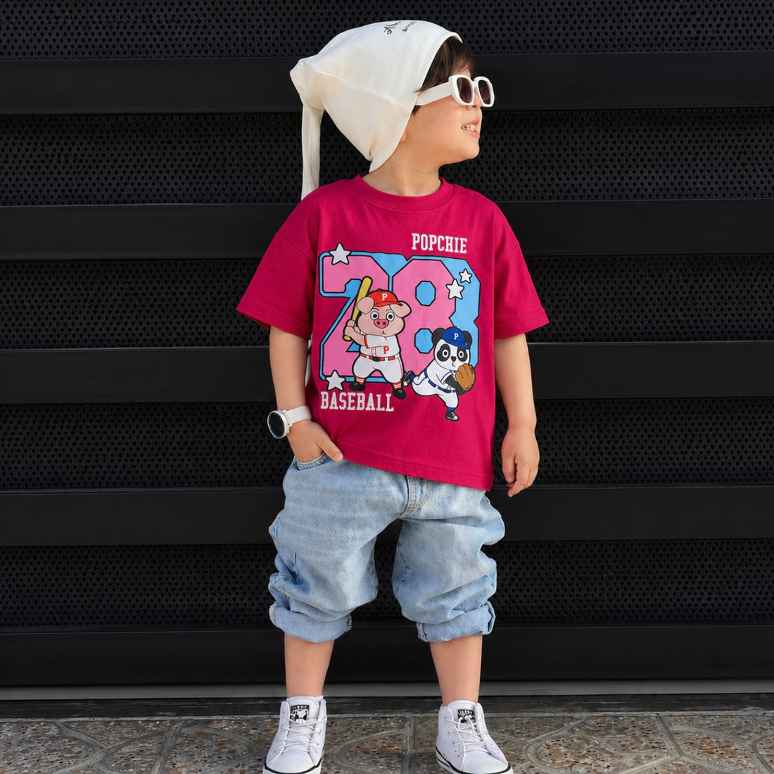 Popchie Baseball ⚾ Magenta Tee