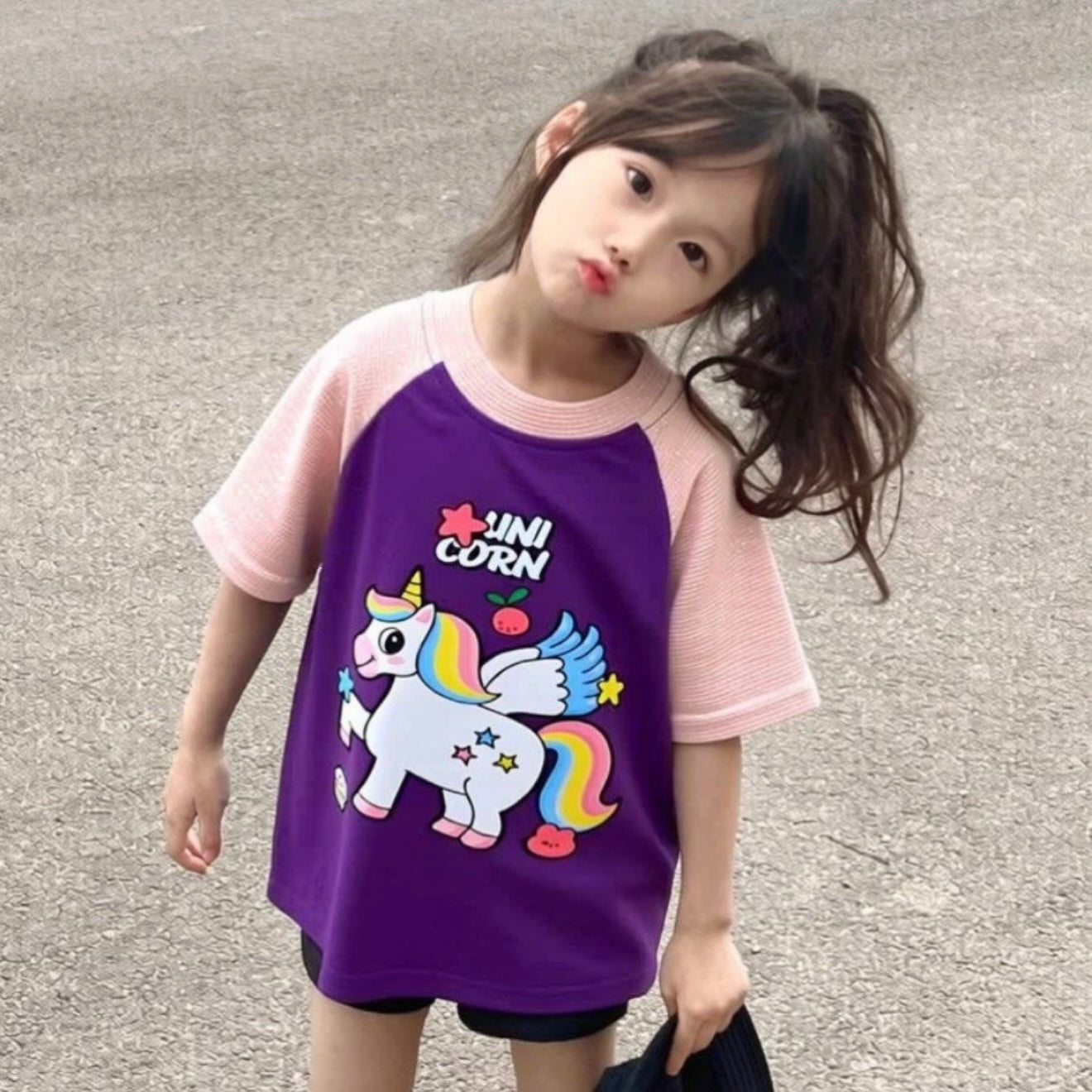 Unicorn Golden Shade Pink And Purple Dual Shade Tee