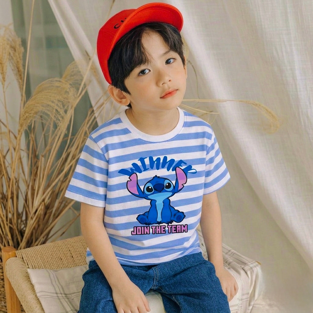 Winner The Stitch Blue And White Striped Tee