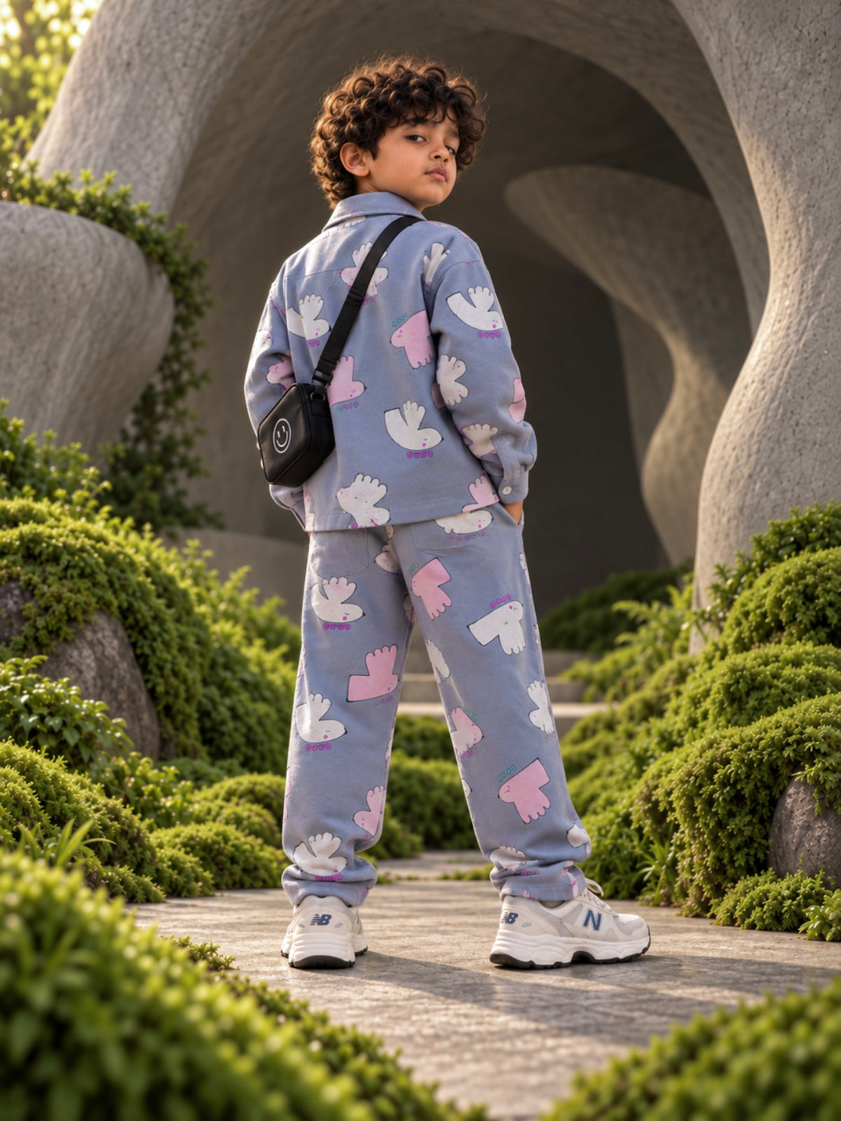 Ash Grey Love Bird Shacket Set