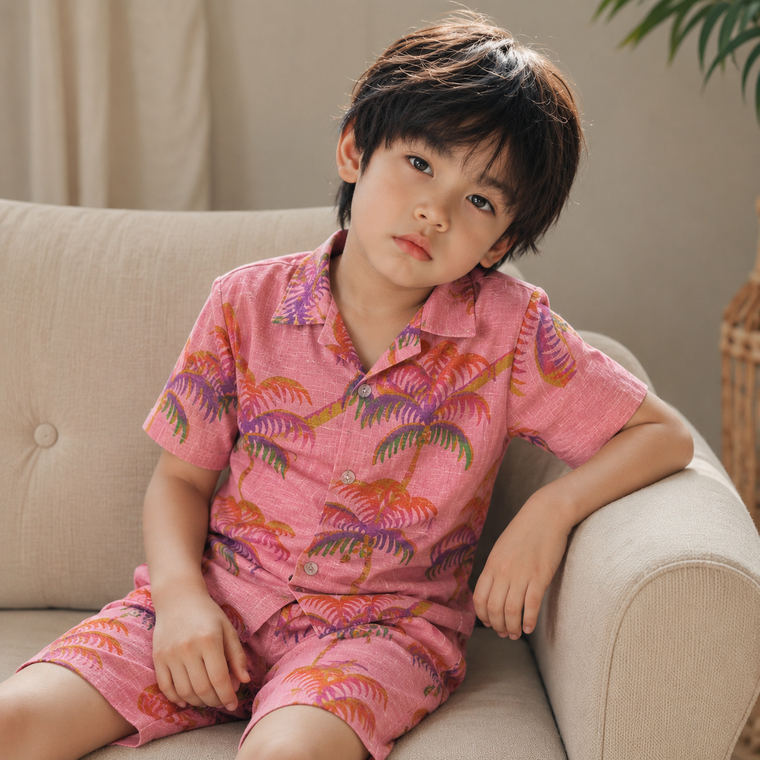 Palm Tree Peach Cord-Set