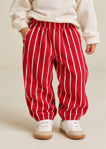 Crimson Stripe Baggy Joggers
