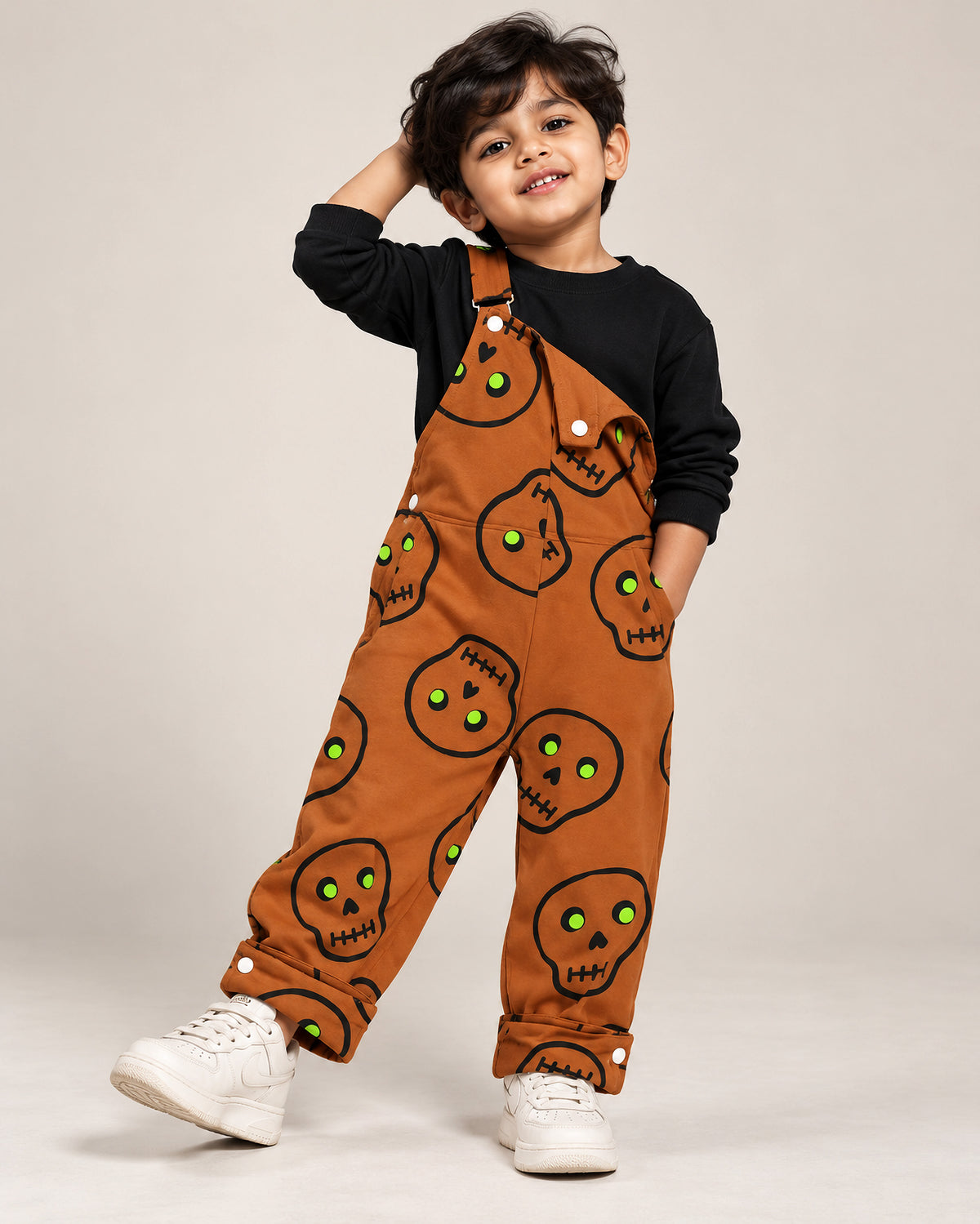 Popchie Monster Mischief Dungaree Cord-Set
