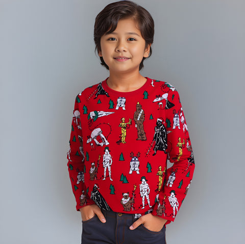 Space Holiday Red Tee for kids