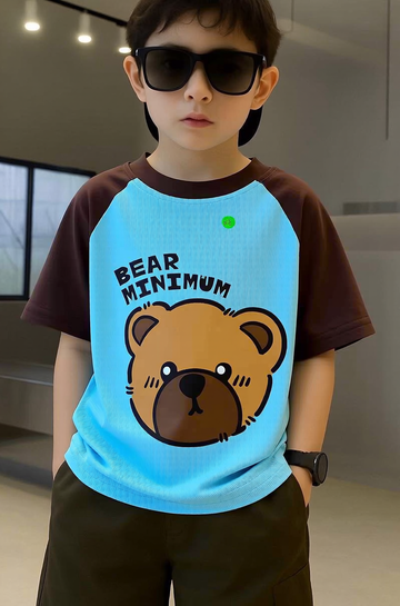 Bear Minimum Blue & Brown Dual Shade Tee