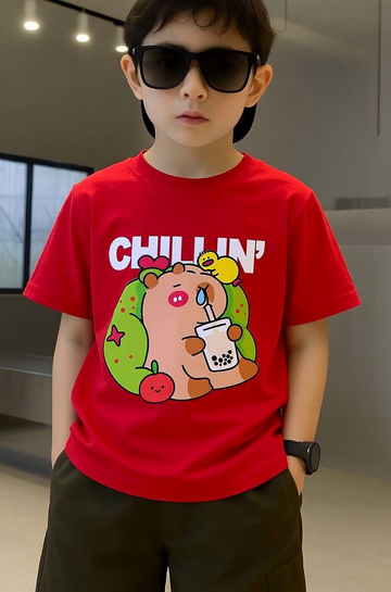 Chillin’ Boba Red Tee