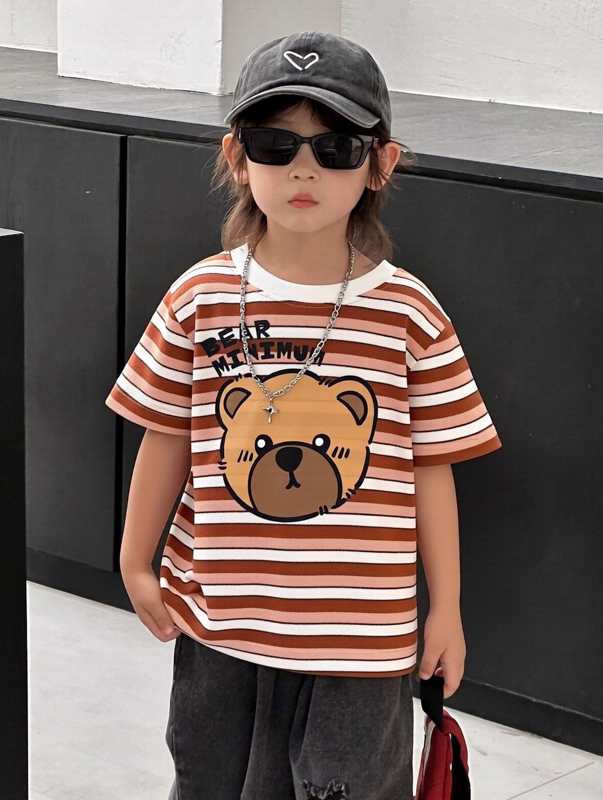 Bear Minimum Brownie Striped Tee
