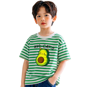 Avocato Green White Striped Tee