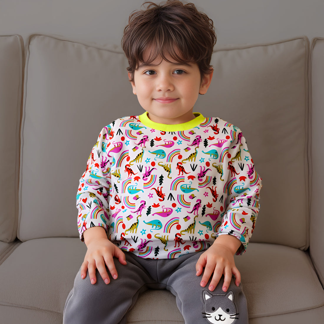 Coloured Dino World Tee