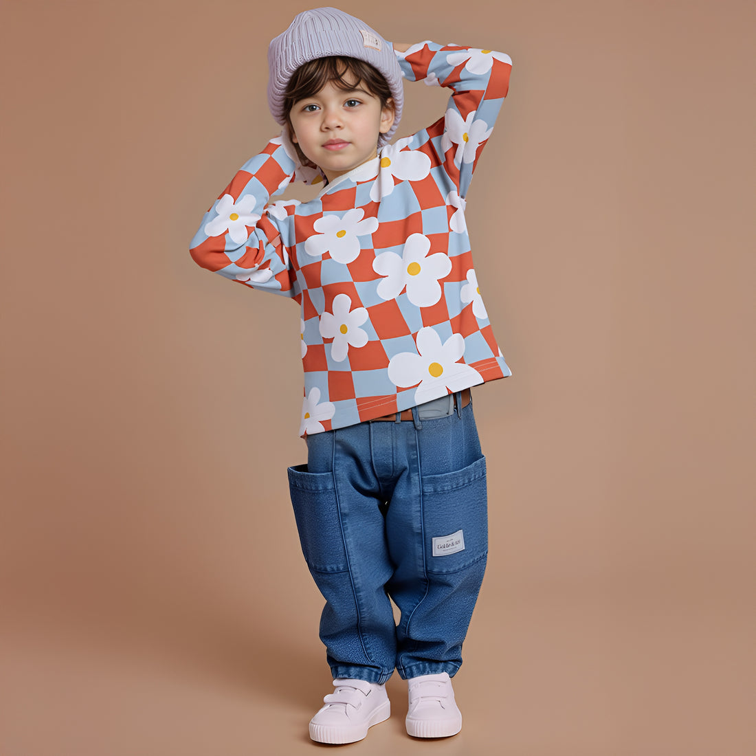 Bloom Check Tee for Kids