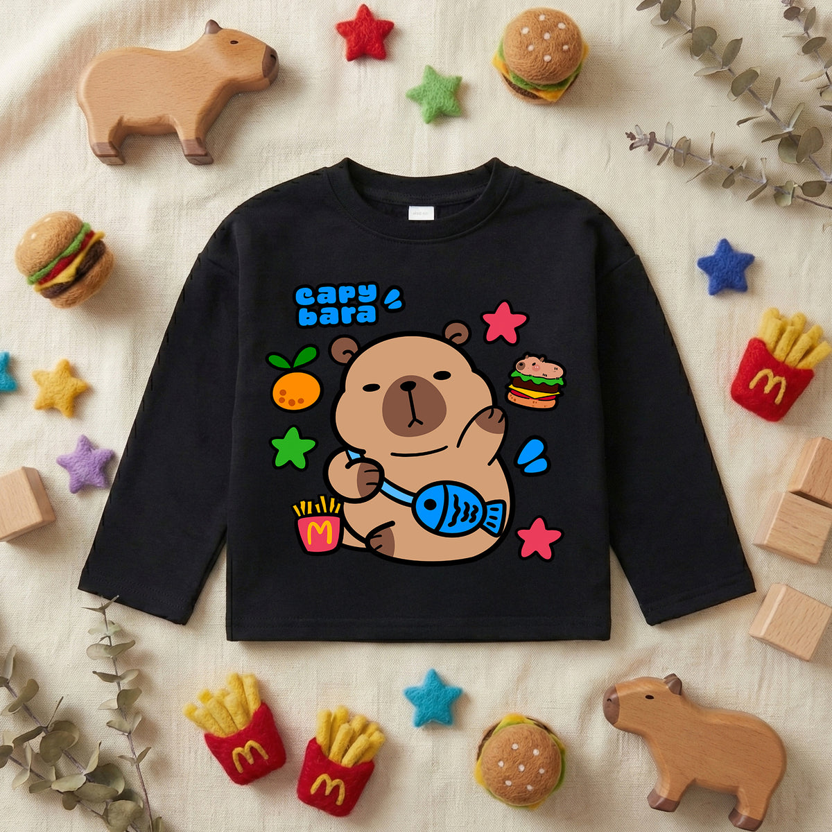 Capybara Black Fleece Tee