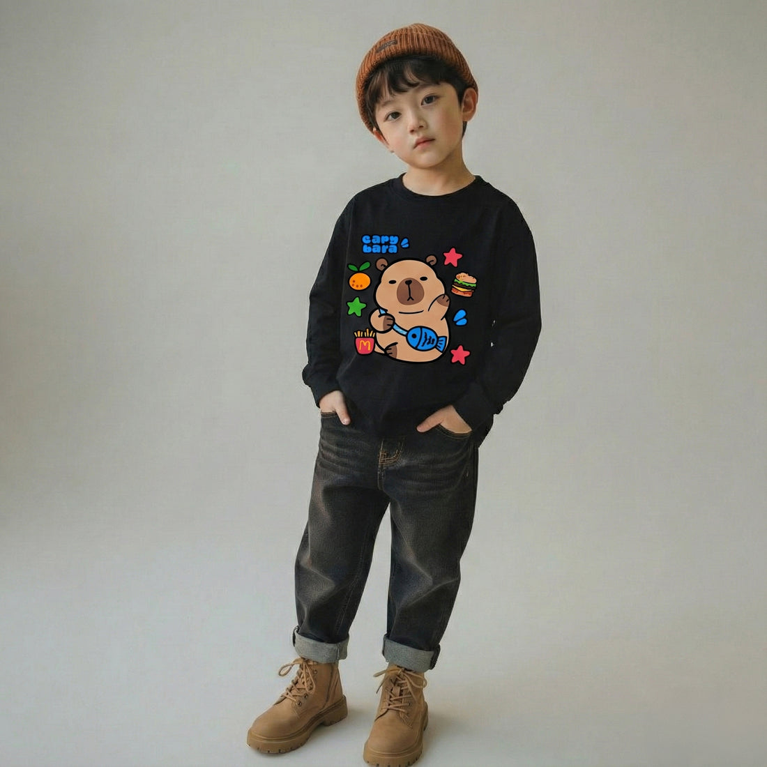 Capybara Black Fleece Tee