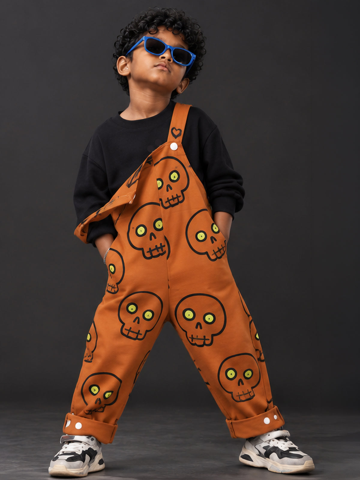 Popchie Monster Mischief Dungaree Cord-Set