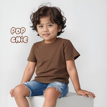 Coffee Brown Textured T-Shirt