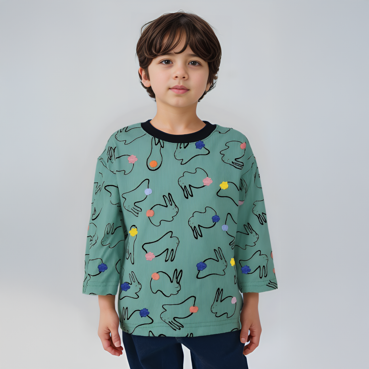 Hoppy Tales Tee – Cotton Blend Bunny Edition 🐇