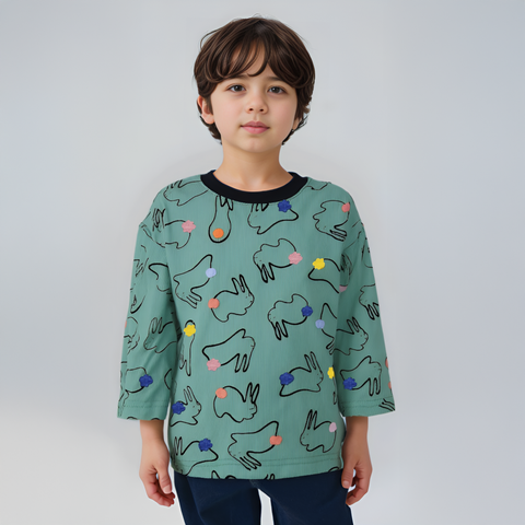 Hoppy Tales Tee – Cotton Blend Bunny Edition 🐇