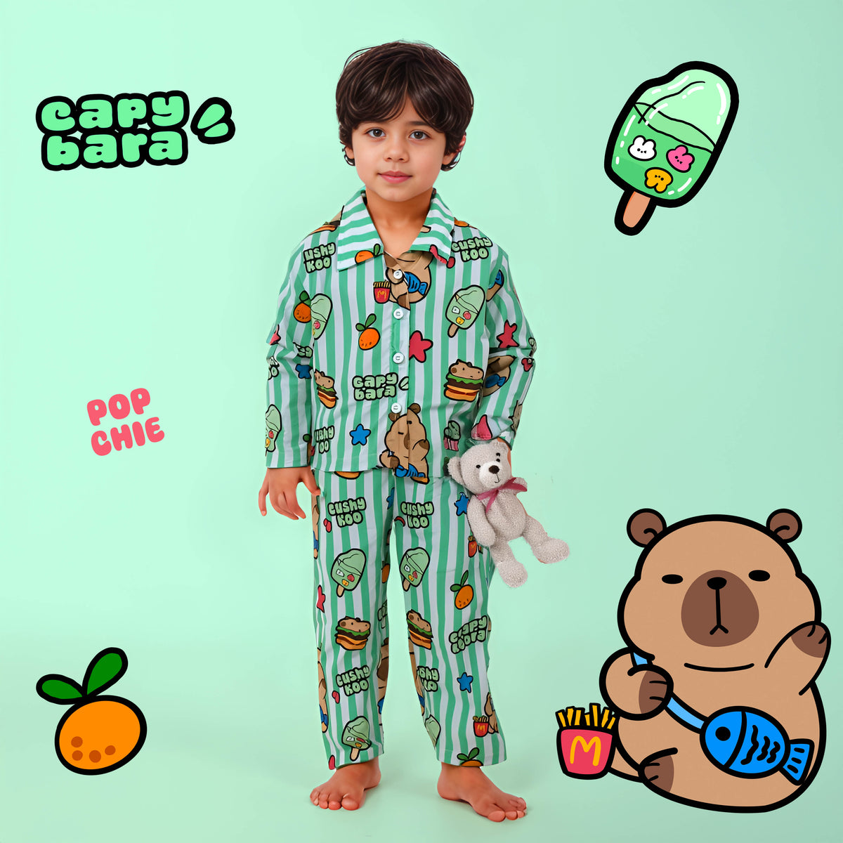 Capybara Stripe Nightsuit