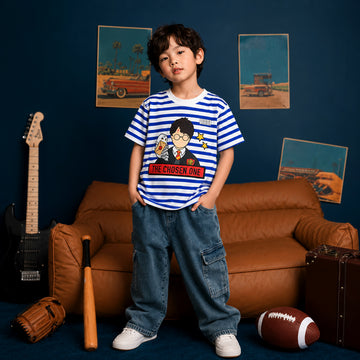 The Chosen One Blue White Striped Tee