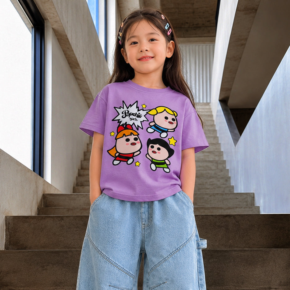 Power Popchie Girls Purple Tee
