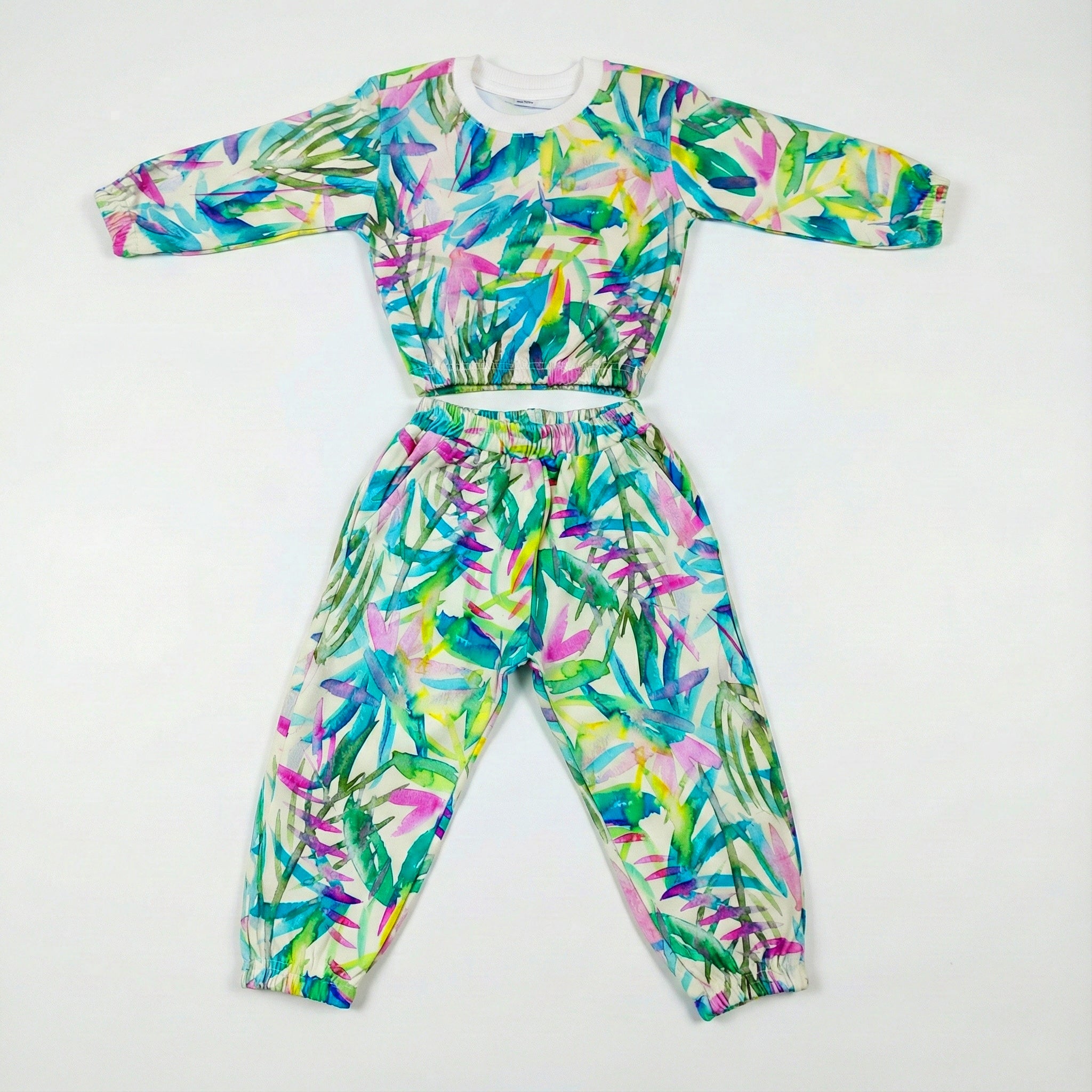 Pastel Rainbow Leaves Cord set