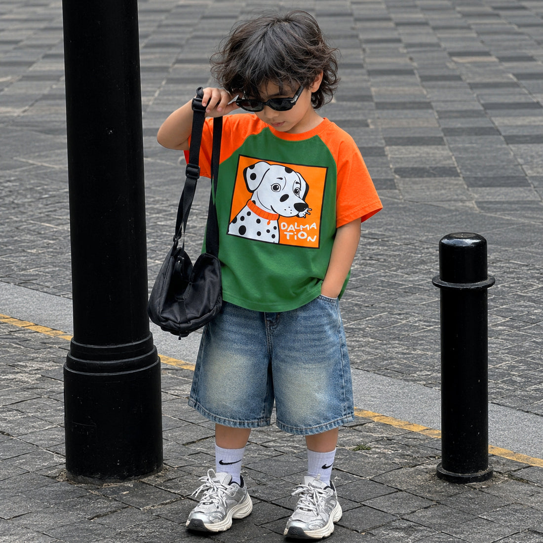 Dalmation New Bottle Green Orange Dual Shade Tee