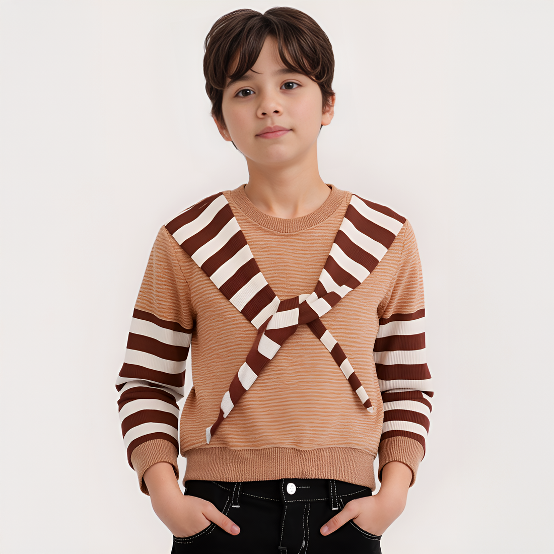 Retro Cozy Striped Sweater Tee 🧣✨