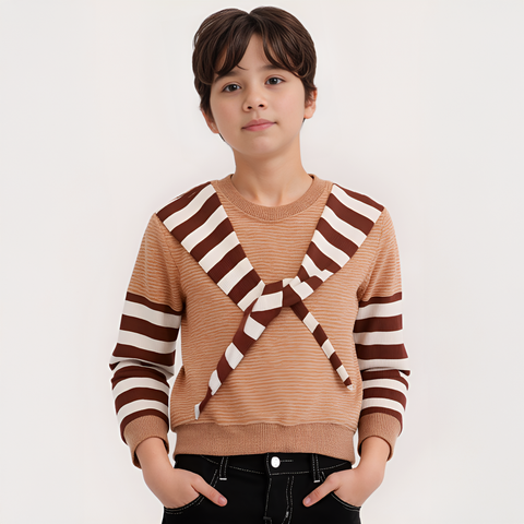 Retro Cozy Striped Sweater Tee 🧣✨