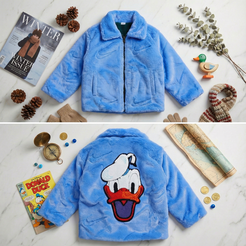 Donald Duck Blue Fur Jacket