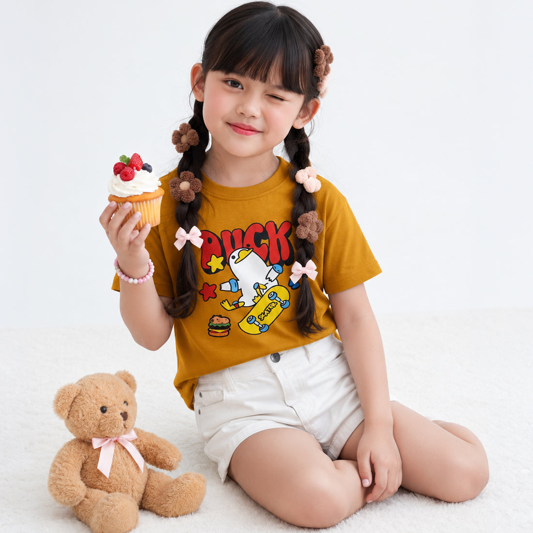 Skater Duck Mustard T-Shirt
